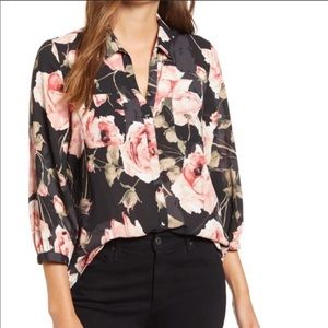 NWT Karl Lagerfeld floral blouse, size S